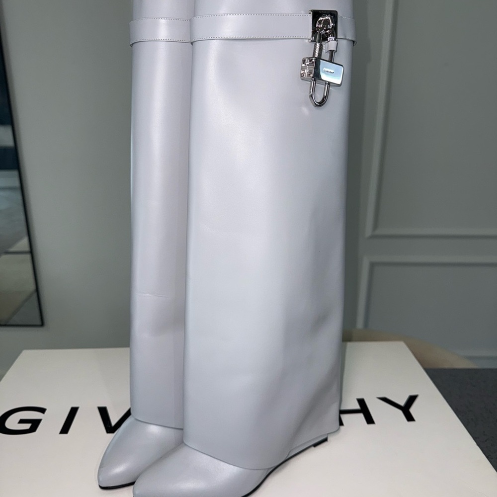 Givenchy Gray Shark Lock Boots